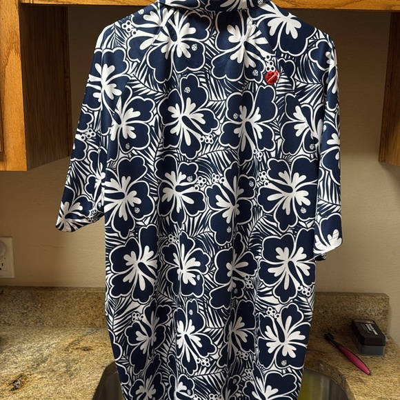 Only worn once KoOlina Golf Club Blue Hawaiian Print - Picture 3 of 5